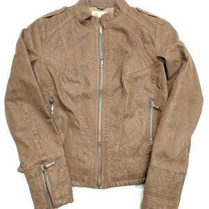 NWOT Women's Suede-ish Leather Motto Jacket SZ S